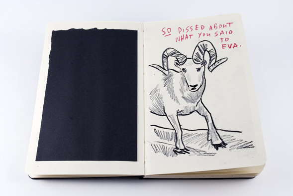 Drawing from Dave Eggers Moleskine, donated to Lettera27, a Moleskine-funded nonprofit that supports international literacy programs.
